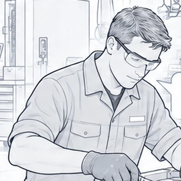 Employee from the floor drawing