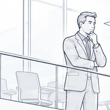 Business Leader from the floor drawing